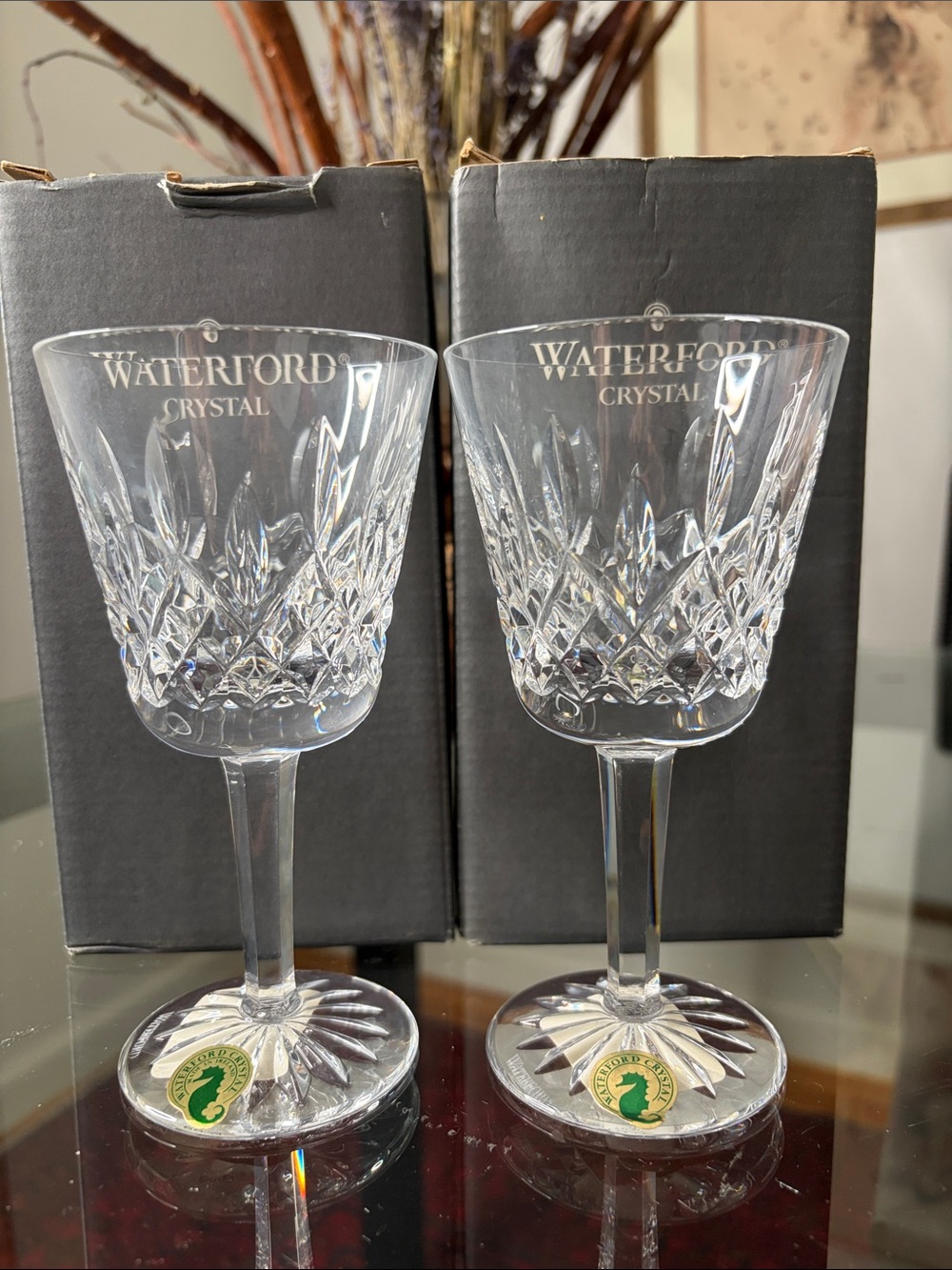 Waterford Lismore Ireland Claret Goblets – Set of 2, NIB